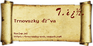 Trnovszky Éva névjegykártya